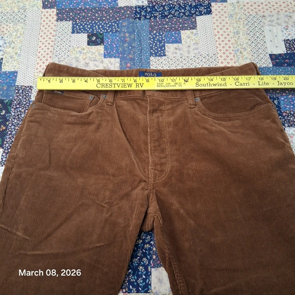 Polo by Ralph Lauren Corduroy Pants Size 36x30 Brown Straight Leg Regular Fit